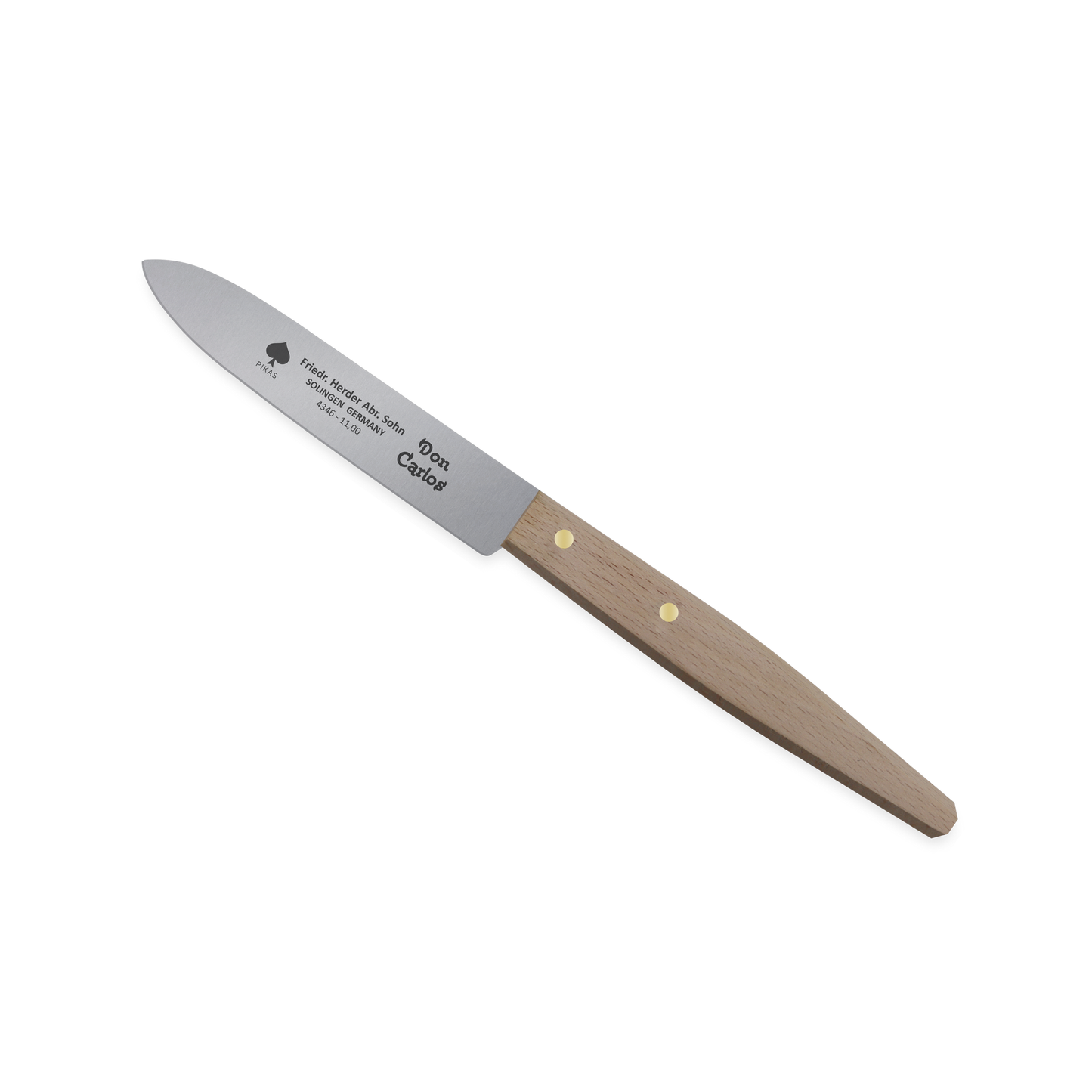 Buchbindermesser 11 cm Don Carlos von F. HERDER Solingen mit Buchenholzgriff