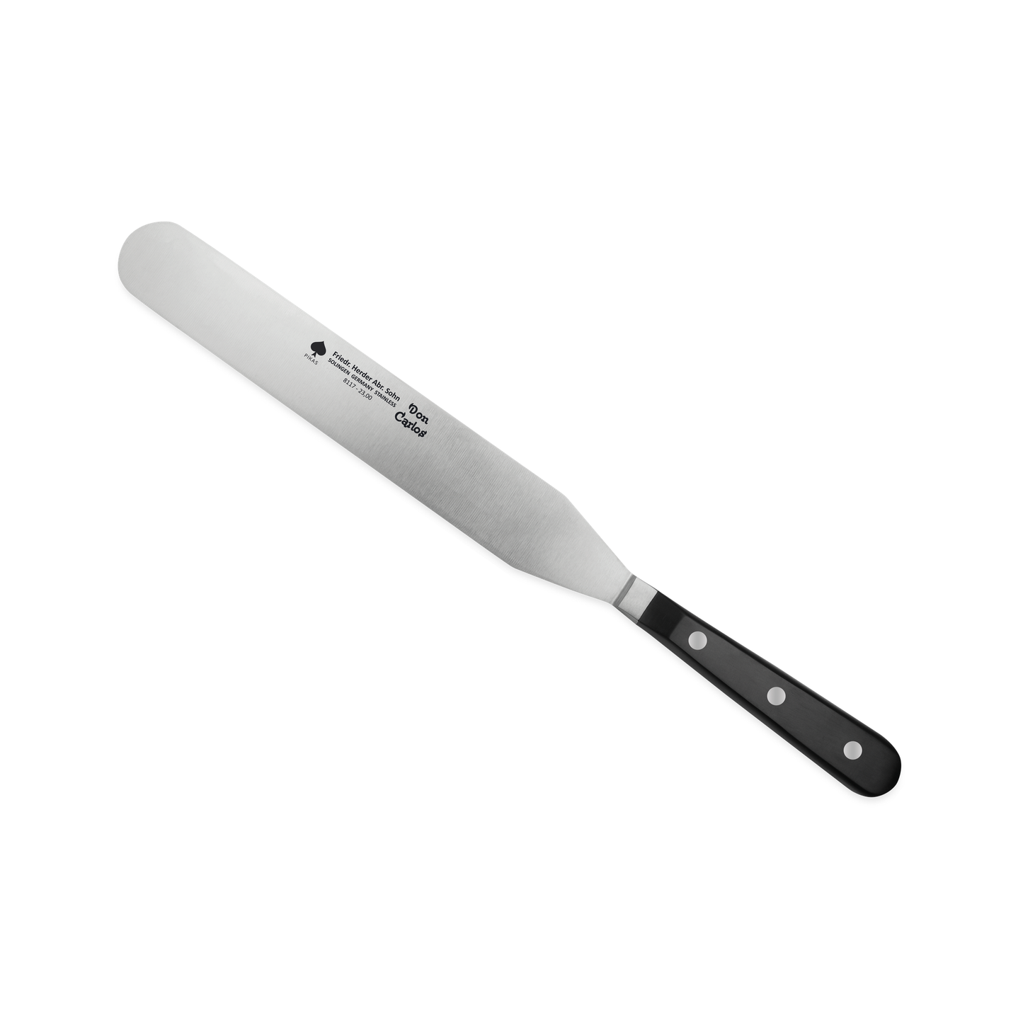 Palettenmesser 23 cm Don Carlos von F. HERDER Solingen mit schwarzem POM-Griff