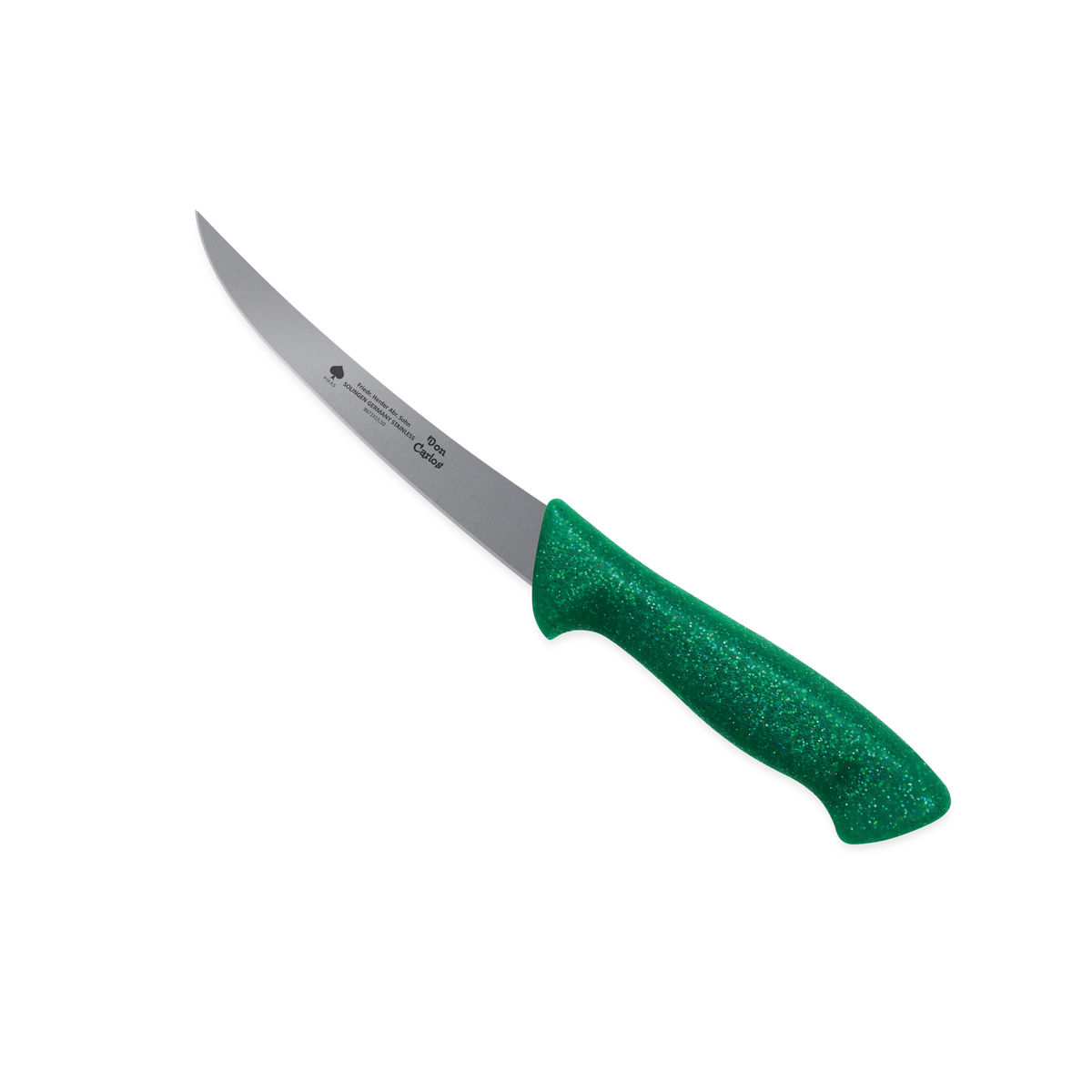 Ausbeinmesser Don Carlos von F. HERDER mit 15,5 cm Flex-Klinge und Kunststoffgriff in Glitzer Grün