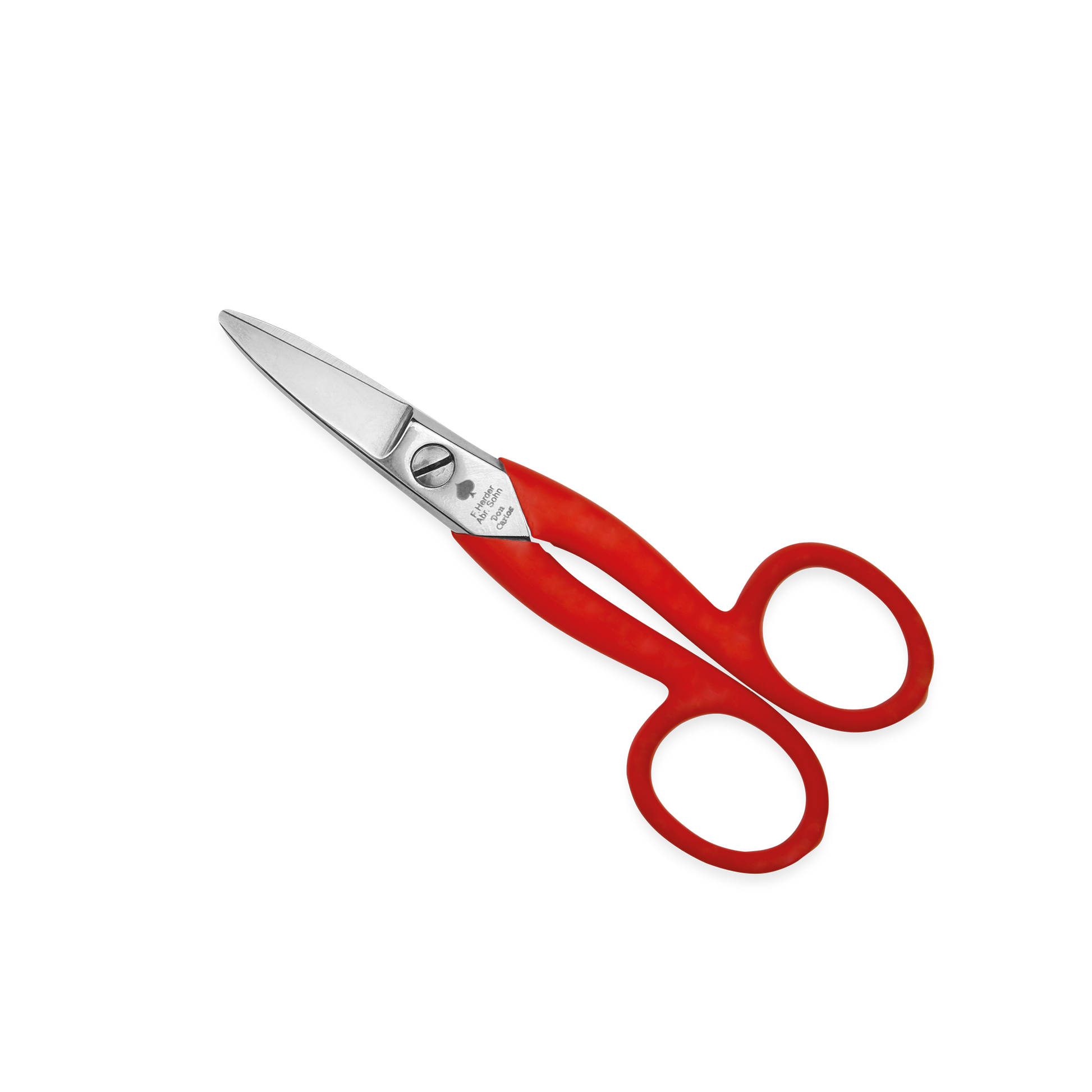 Schere 12,5 cm von F. HERDER Solingen mit roten Kunststoffgriffen