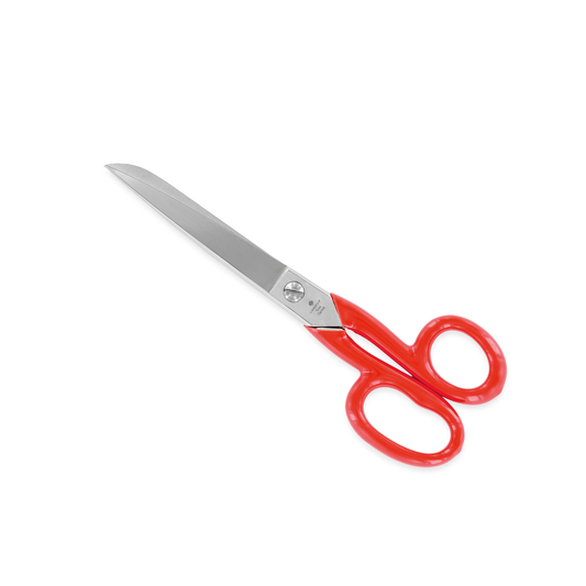 Lederschere 18 cm von F. HERDER Solingen mit roten Kunststoffgriffen