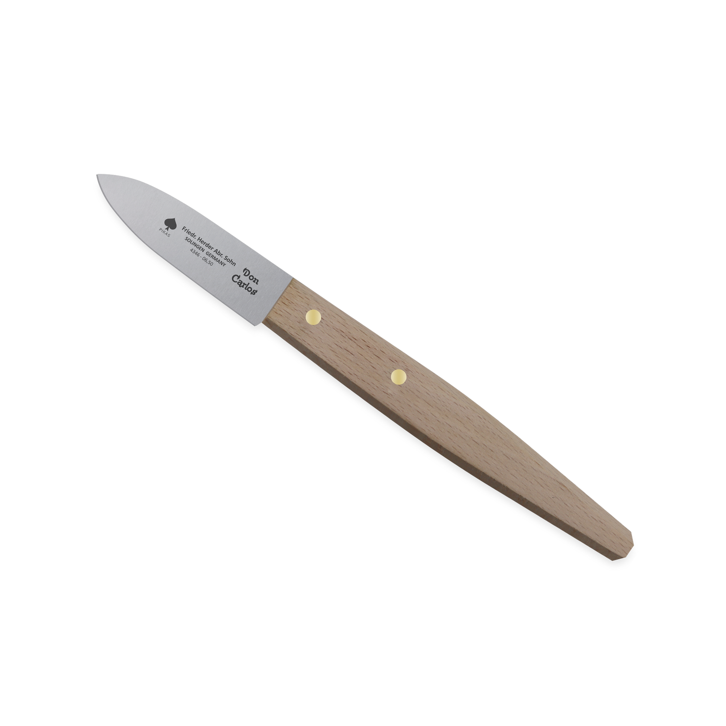 Buchbindermesser 6,5 cm Don Carlos von F. HERDER Solingen mit Buchenholzgriff
