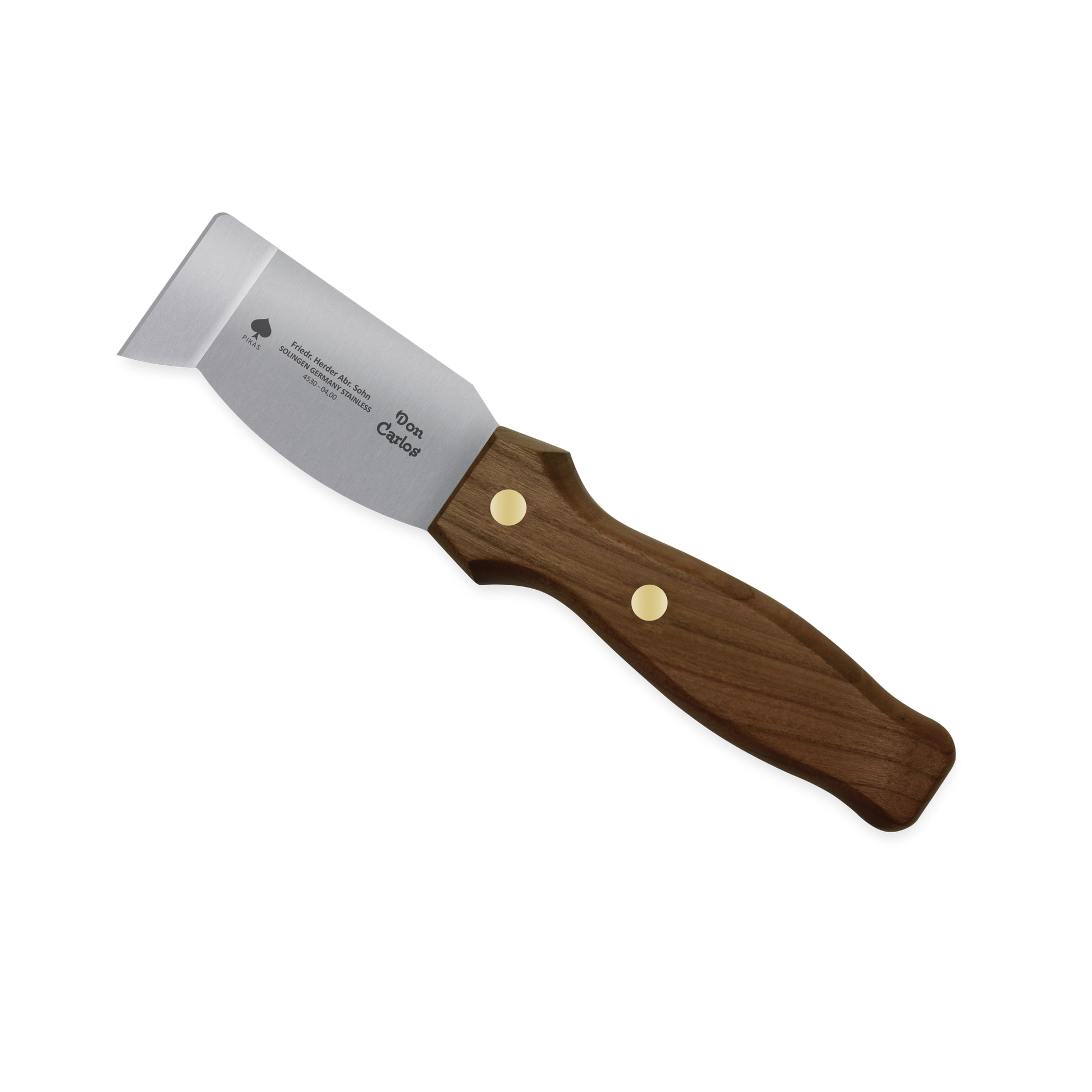 Kratzmesser 4 cm Don Carlos von F. HERDER Solingen mit geschwungenem Walnussgriff