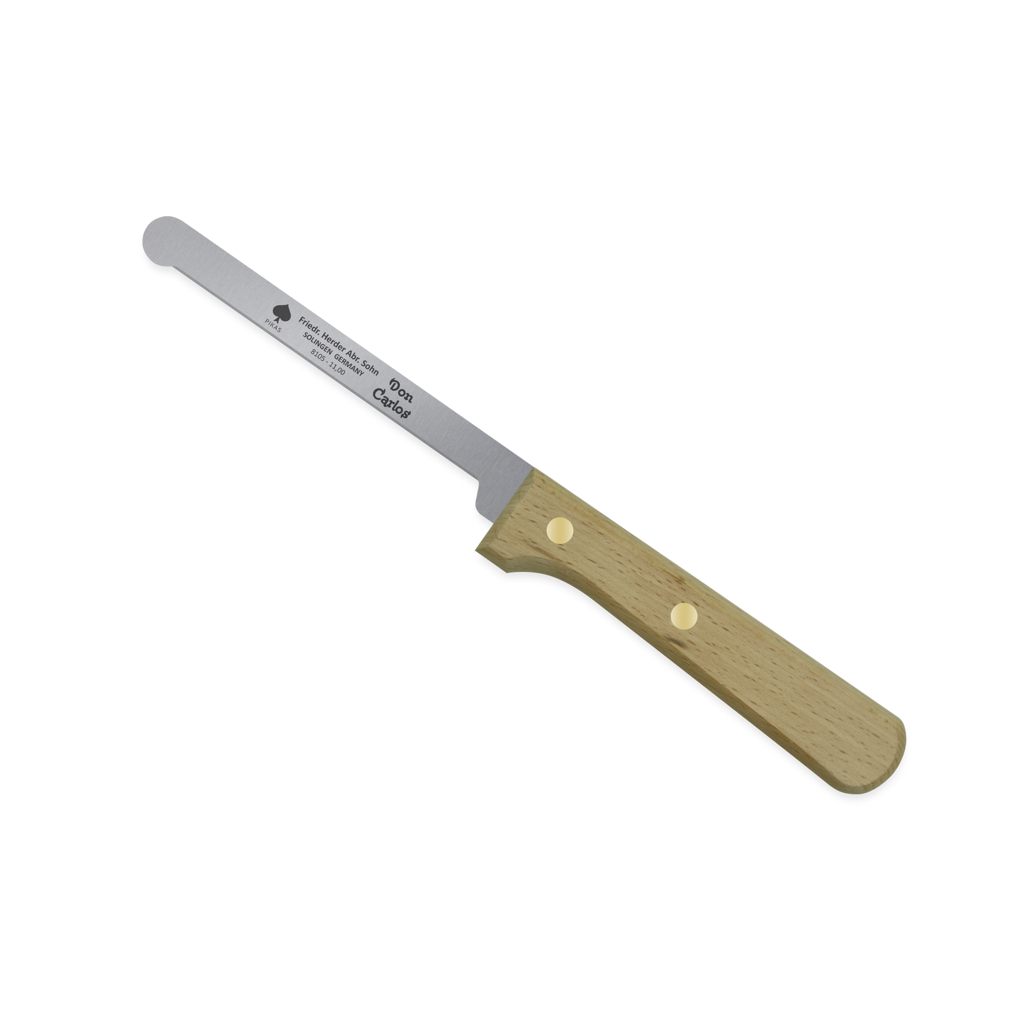 Butzenmesser 11,5 cm Don Carlos von F. HERDER Solingen mit Buchenholzgriff
