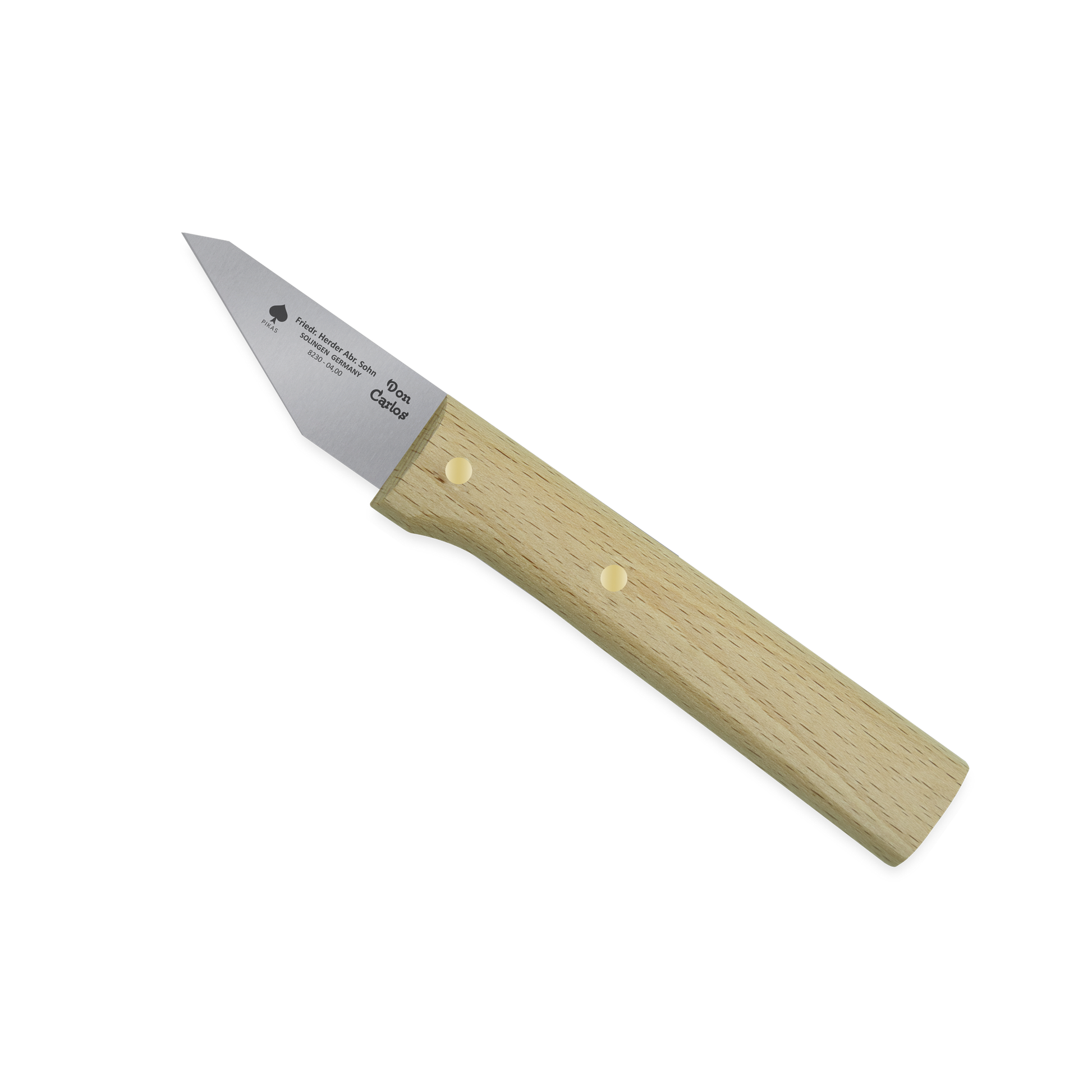 Papier- und Packmesser 4 cm Don Carlos von F. HERDER Solingen mit Buchenholzgriff