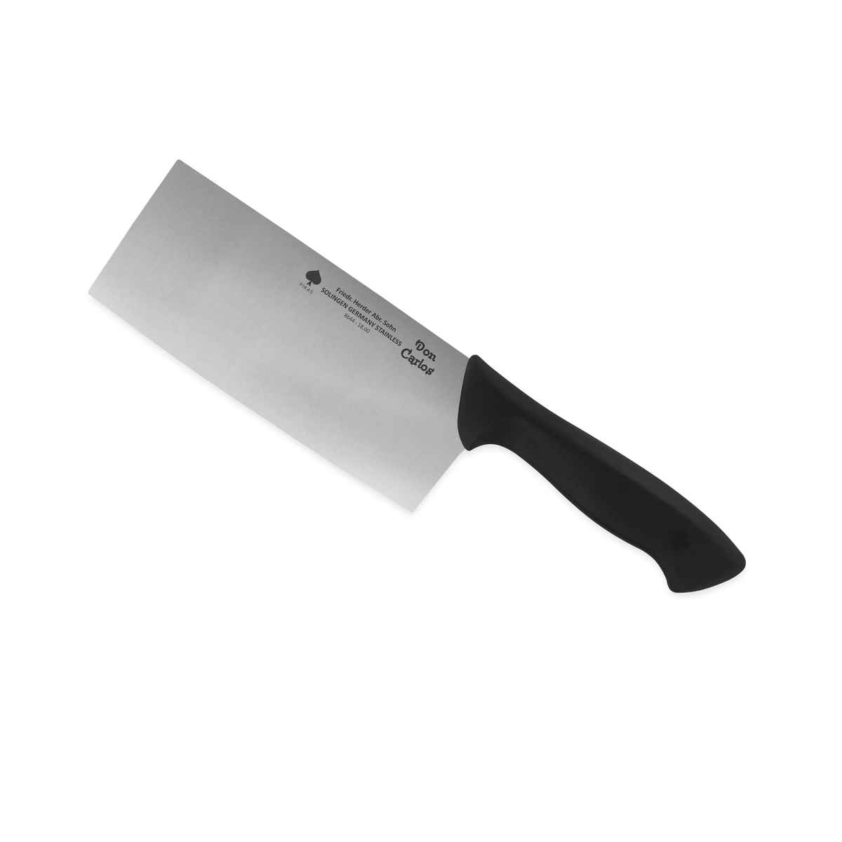 Chinesisches Hackmesser 18 cm Don Carlos von F. HERDER mit schwarzem Kunststoffgriff