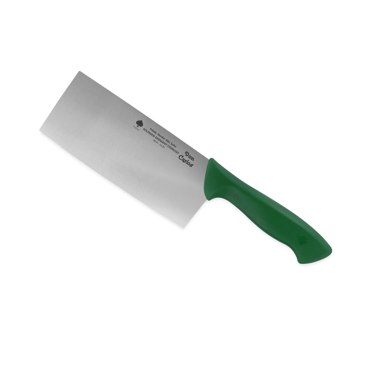 Chinesisches Hackmesser 18 cm Don Carlos von F. HERDER mit grünem Kunststoffgriff