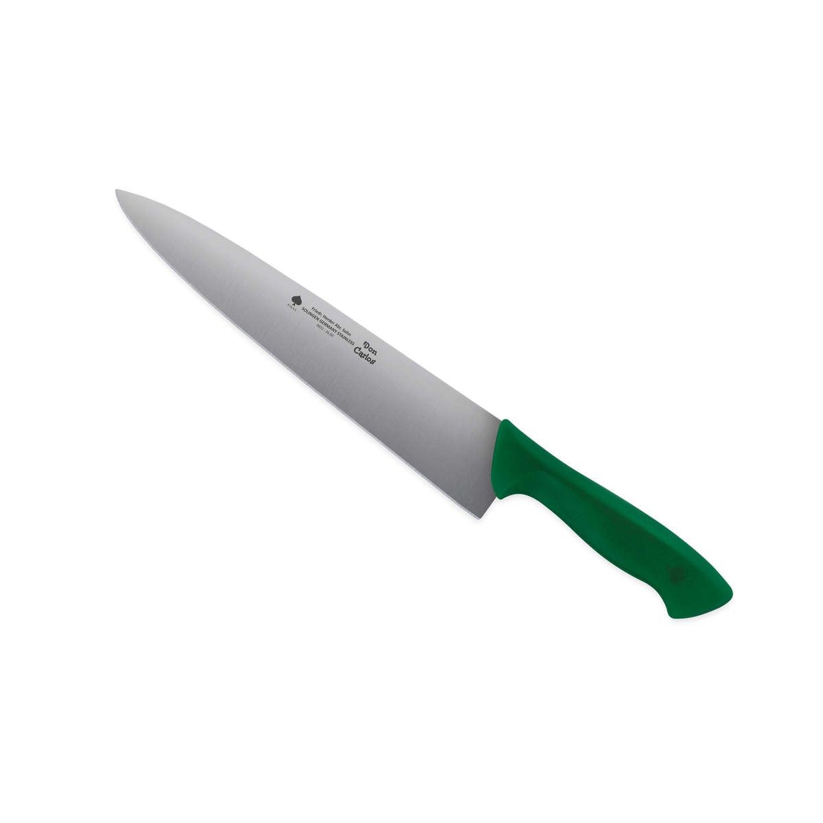 Kochmesser Don Carlos von F. HERDER mit 26 cm Klinge und grünem Kunststoffgriff