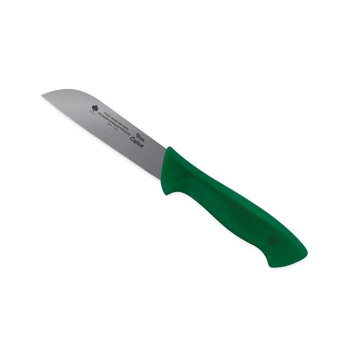 Gemüsemesser Don Carlos von F. HERDER mit 13 cm Klinge und grünem Kunststoffgriff