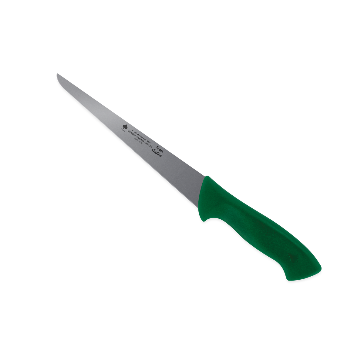Fischmesser Don Carlos von F. HERDER mit 21 cm Klinge und grünem Kunststoffgriff