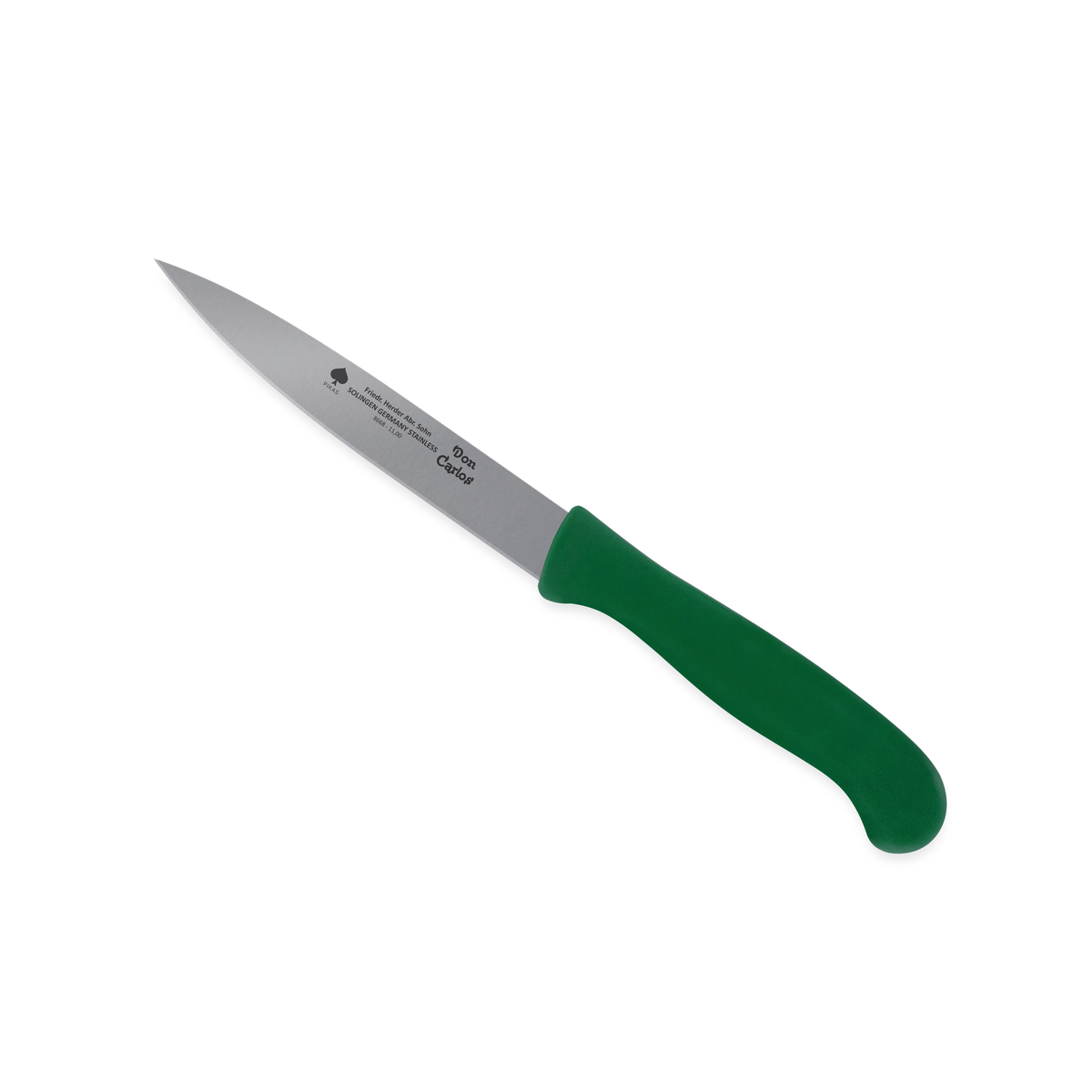 Filetiermesser Don Carlos von F. HERDER mit 11 cm Klinge und grünem Kunststoffgriff