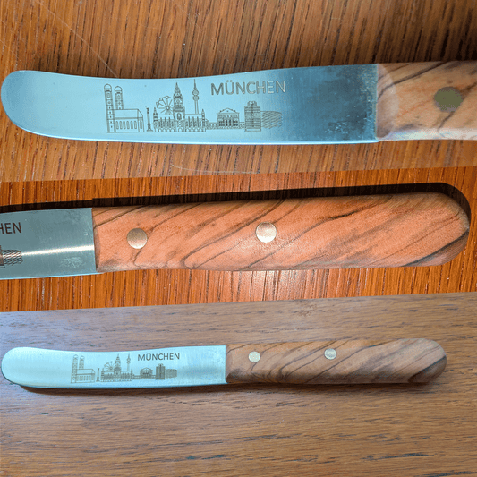 Fundstück: Buckelsmesser Olive besondere Maserung & München-Gravur