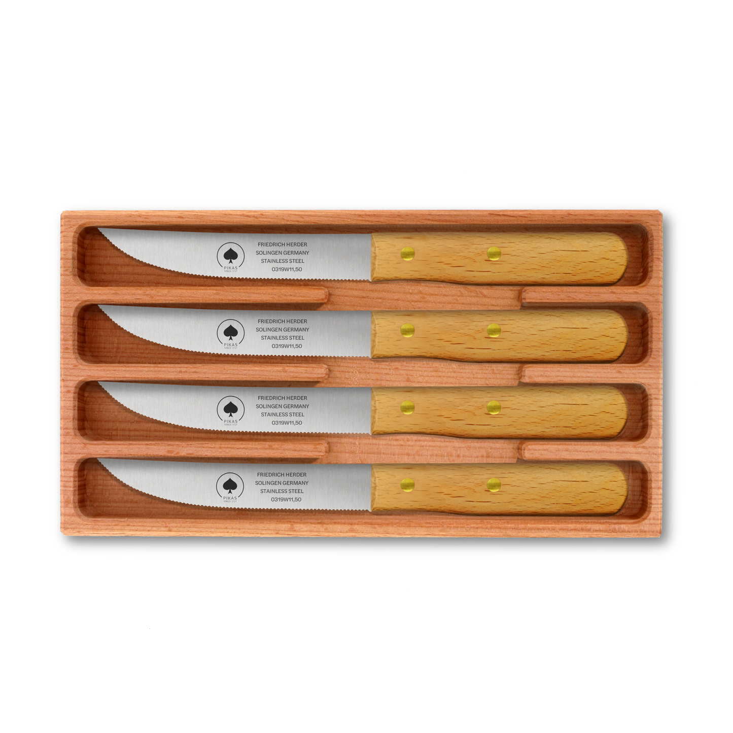 Steakmesser Holzgriff 4er Set