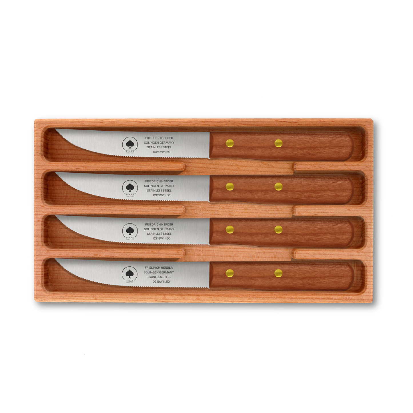 Steakmesser Holzgriff 4er Set