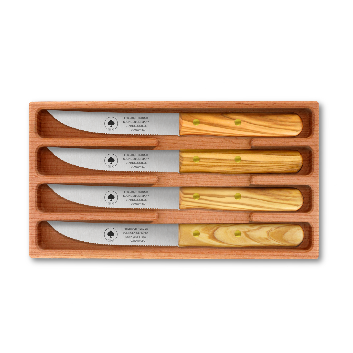 Steakmesser Holzgriff 4er Set