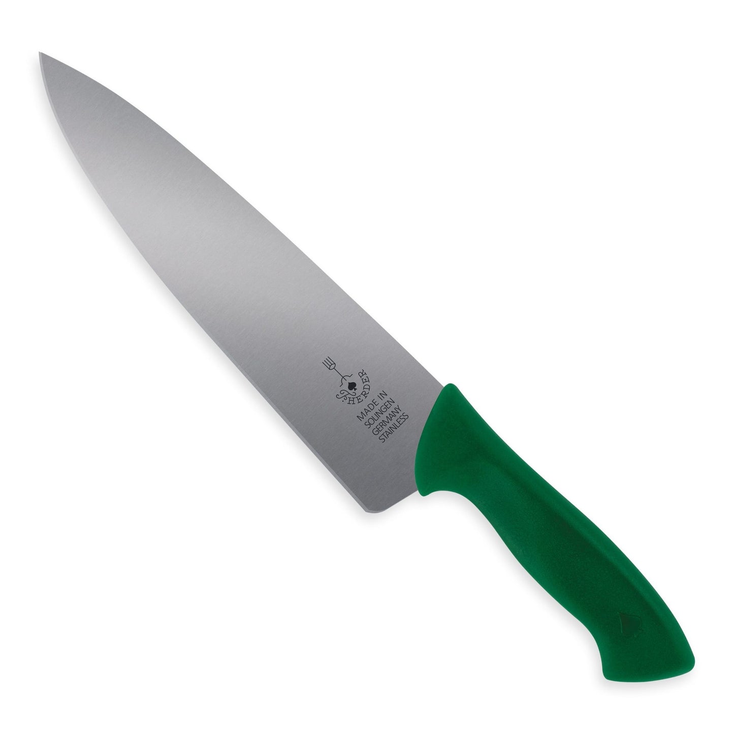 Arbeitsmesser mit Edelstahlklinge und grünem Griff als hochwertiges Küchenmesser für präzises Schneiden.